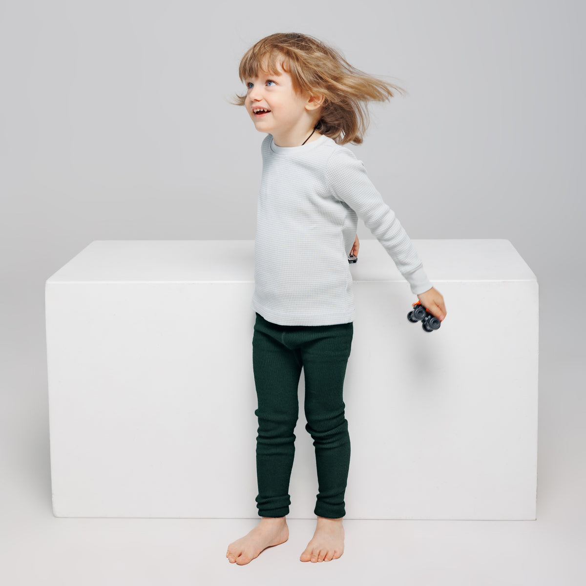 Strumpfhose mit Trägern ohne Fuß - Nadelbaum Grün