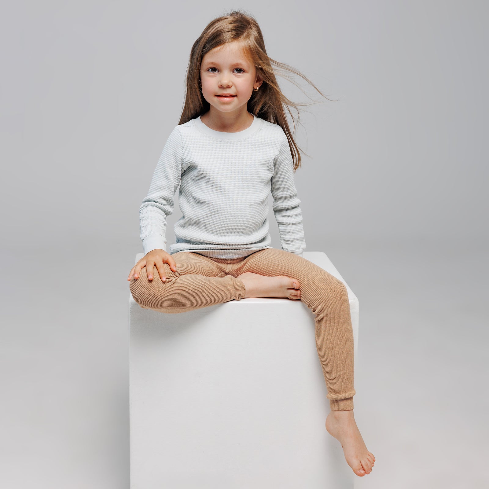 Strumpfhose mit Trägern ohne Fuß - Beige Braun