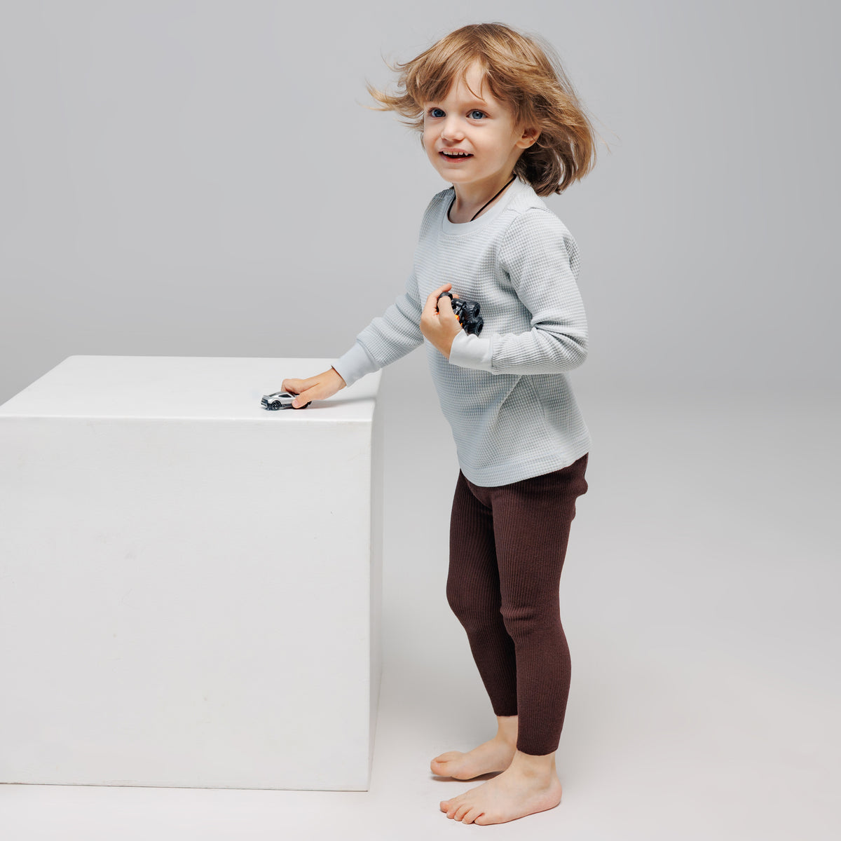 Strumpfhose mit Trägern ohne Fuß - Schokobraun