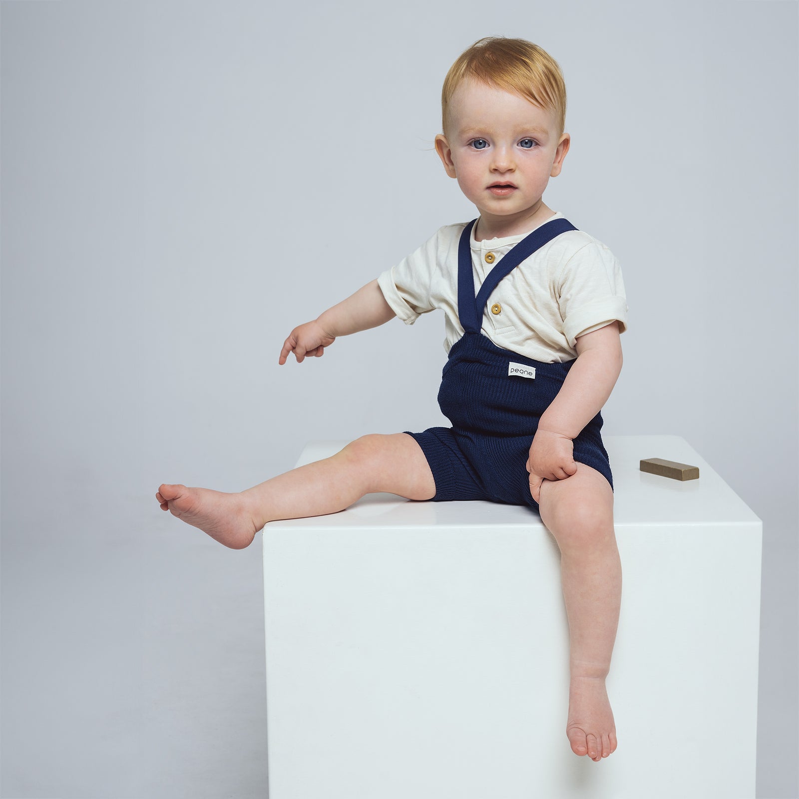 Kurze Hose mit Trägern - Navy Blau