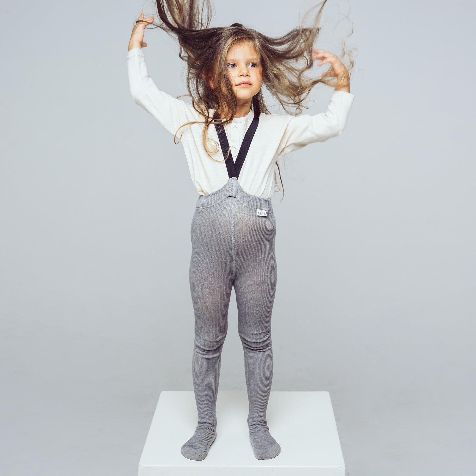 Strumpfhose mit Trägern - Nordisch Grau