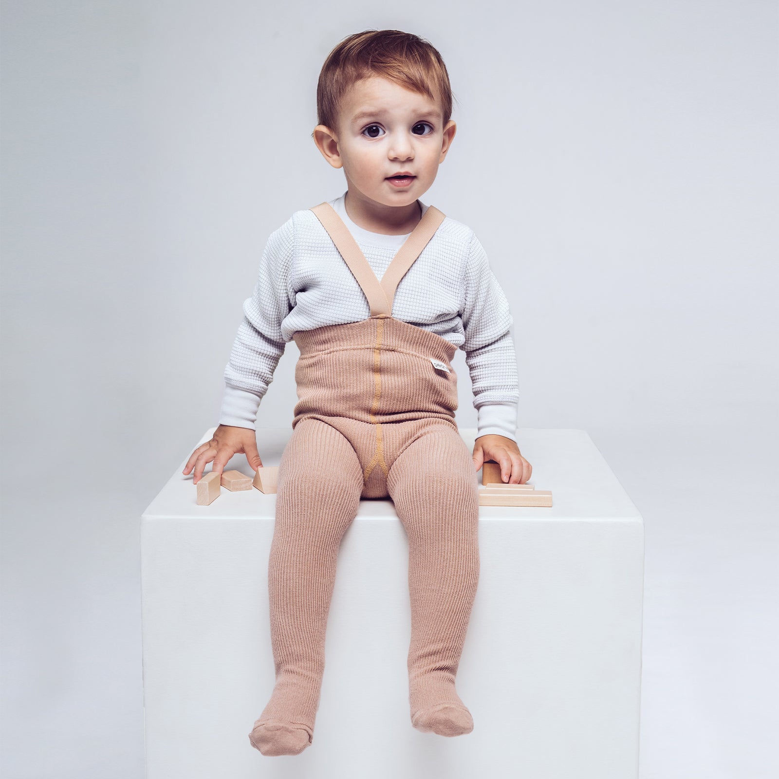 Strumpfhose mit Trägern - Beige Braun